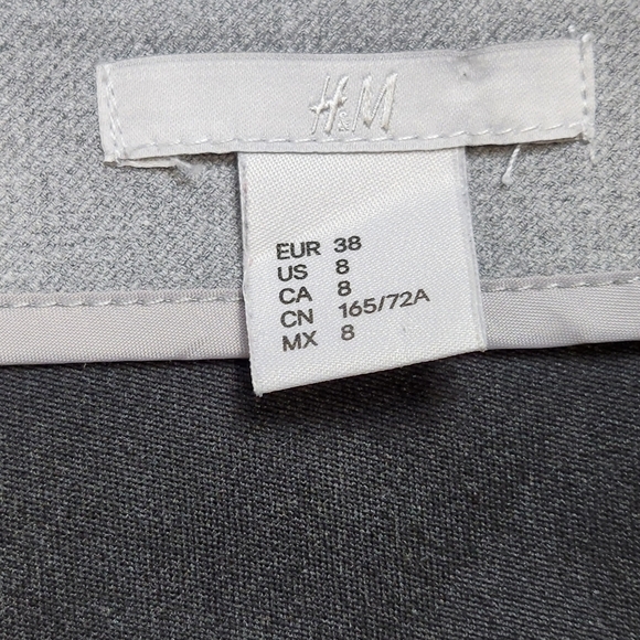 Mini Skirt Pencil skirt Grey color with Silver zipper Size 8 H&M - Picture 15 of 16